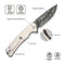 CIVIVI Merit Flipper & Thumb Stud Knife G10 Handle (3.28" Damascus Blade) C24012-DS1