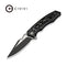 CIVIVI Anaaki Flipper & Thumb Stud Knife Black Aluminum Handle (2.98" Black Stonewashed, Satin Flat Nitro - V Blade) C24039 Sample1