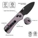 CIVIVI Baby Banter 2 Thumb Stud & Crossbar Lock Knife Aluminum Handle (2.34" Nitro - V Blade) C23074 - 2