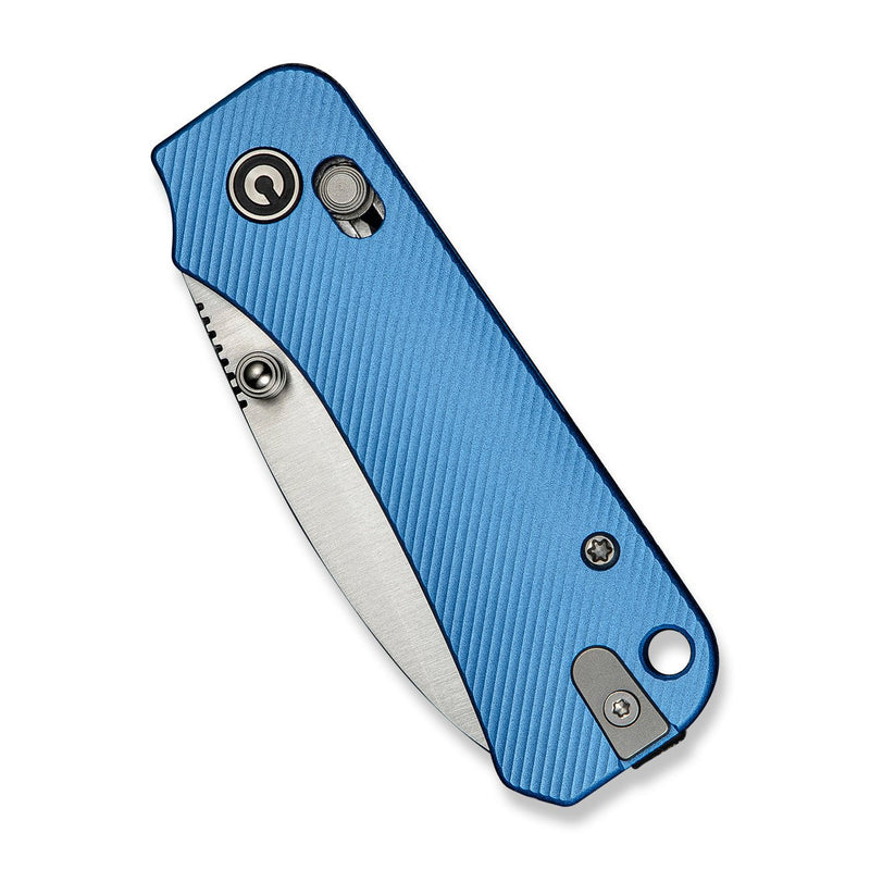 CIVIVI Baby Banter 2 Thumb Stud & Crossbar Lock Knife Blue Aluminum Handle (2.34" Satin Finished Nitro - V Blade) C23074 - 1