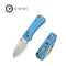 CIVIVI Baby Banter 2 Thumb Stud & Crossbar Lock Knife Blue Aluminum Handle (2.34" Satin Finished Nitro - V Blade) C23074 - 1