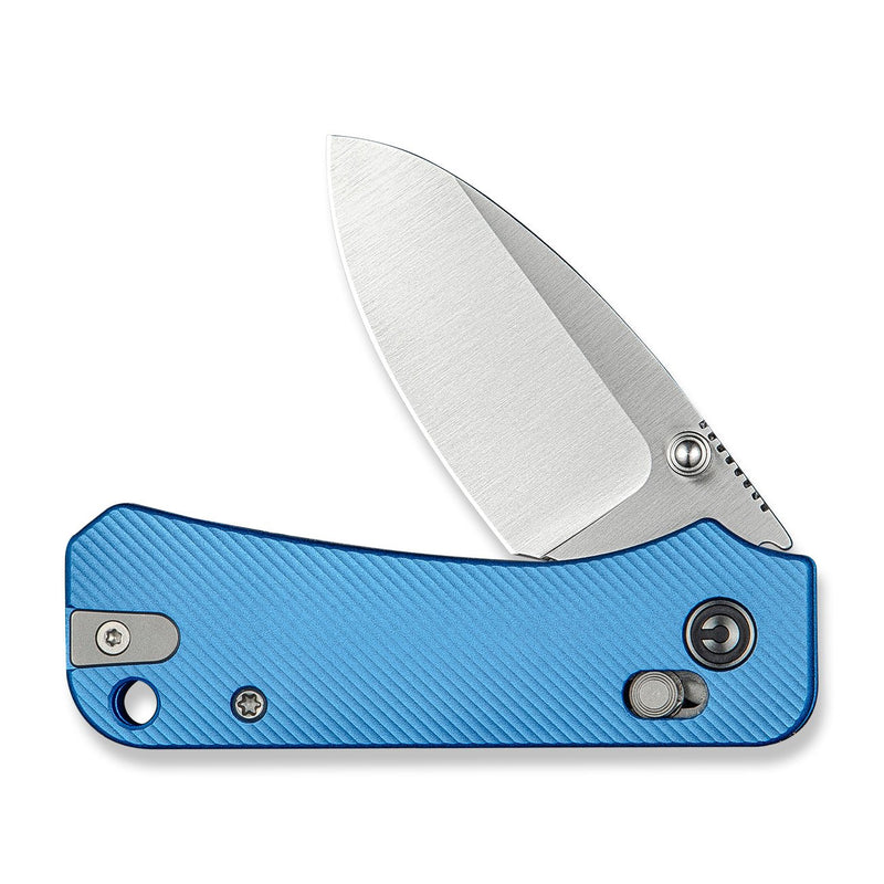 CIVIVI Baby Banter 2 Thumb Stud & Crossbar Lock Knife Blue Aluminum Handle (2.34" Satin Finished Nitro - V Blade) C23074 - 1