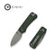 CIVIVI Baby Banter 2 Thumb Stud & Crossbar Lock Knife Green Canvas Micarta Handle (2.34" Gray Stonewashed Nitro - V Blade) C23074 - 3