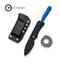 CIVIVI Baby Banter Fixed Blade Knife Black / Blue G10 Handle (2.39" Black Stonewashed Nitro - V Blade) C23045 - 1, With 1PC Blue Lanyard, Plain Bead Chain, Black Kydex Sheath & Clip