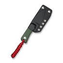 CIVIVI Baby Banter Fixed Blade Knife Green Canvas Micarta Handle (2.39" Stonewashed Nitro - V Blade) C23045 - 2, With 1PC Blue Lanyard, Plain Bead Chain, Black Kydex Sheath & Clip