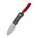 CIVIVI Baby Banter Fixed Blade Knife Green Canvas Micarta Handle (2.39" Stonewashed Nitro - V Blade) C23045 - 2, With 1PC Blue Lanyard, Plain Bead Chain, Black Kydex Sheath & Clip