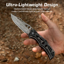 CIVIVI Biophase Flipper & Button Lock Knife Aluminum & G10 Handle (3.48" Damascus Blade) C23083C - DS1