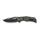 CIVIVI Biophase Flipper & Button Lock Knife Black Aluminum With OD Green Coarse G10 Handle (3.48" Black Stonewashed Nitro - V Blade) C23083C - 2