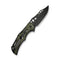 CIVIVI Biophase Flipper & Button Lock Knife Black Aluminum With OD Green Coarse G10 Handle (3.48" Black Stonewashed Nitro - V Blade) C23083C - 2