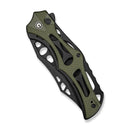 CIVIVI Biophase Flipper & Button Lock Knife Black Aluminum With OD Green Coarse G10 Handle (3.48" Black Stonewashed Nitro - V Blade) C23083C - 2