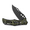 CIVIVI Biophase Flipper & Button Lock Knife Black Aluminum With OD Green Coarse G10 Handle (3.48" Black Stonewashed Nitro - V Blade) C23083C - 2