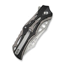 CIVIVI Biophase Flipper & Button Lock Knife Gray Aluminum With Black Coarse G10 Handle (3.48" Satin Finished Nitro - V Blade) C23083C - 3