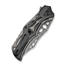 CIVIVI Biophase Flipper & Button Lock Knife Gray Aluminum With Carbon Fiber Overlay On Black G10 Handle (3.48" Damascus Blade) C23083C - DS1