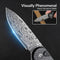 CIVIVI Button Lock Elementum II Flipper Knife Carbon Fiber & G10 Handle (2.96" Damascus Blade) C18062PB - DS1