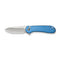 CIVIVI Button Lock Elementum II Flipper Knife Diamond Patterned Blue Aluminum Handle (2.96" Satin Finished Nitro - V Blade) C18062PD - 2