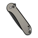 CIVIVI Button Lock Elementum II Flipper Knife Diamond Patterned Gray Aluminum Handle (2.96" Black Stonewashed Nitro - V Blade) C18062PD - 1