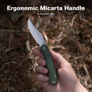 CIVIVI Clingman Front Flipper & Thumb Stud Knife Green Canvas Micarta Handle (2.99" Satin Finished Nitro - V Blade) C23065 - 4