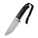 CIVIVI Cloud Peak Fixed Blade Knife Black G10 Handle With Nickel - Silver Guard (4.6" Satin Finished Nitro - V Blade) C23044 - 1