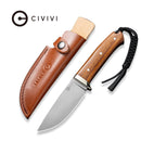 CIVIVI Cloud Peak Fixed Blade Knife Guibourtia Wood Handle With Nickel - Silver Guard (4.6" Satin Finished Nitro - V Blade) C23044 - 3