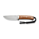 CIVIVI Cloud Peak Fixed Blade Knife Guibourtia Wood Handle With Nickel - Silver Guard (4.6" Satin Finished Nitro - V Blade) C23044 - 3