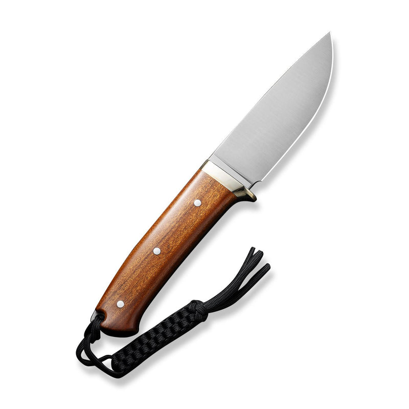 CIVIVI Cloud Peak Fixed Blade Knife Guibourtia Wood Handle With Nickel - Silver Guard (4.6" Satin Finished Nitro - V Blade) C23044 - 3