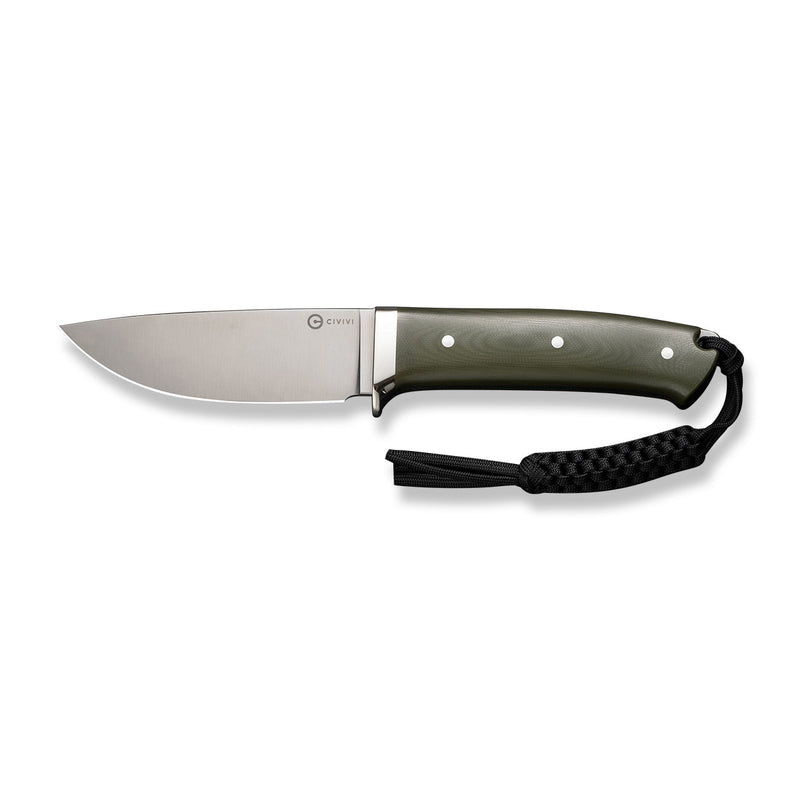 CIVIVI Cloud Peak Fixed Blade Knife OD Green G10 Handle With Nickel - Silver Guard (4.6" Satin Finished Nitro - V Blade) C23044 - 2