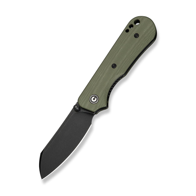 CIVIVI Crabby Thumb Stud Knife OD Green G10 Handle (2.7" Black Stonewashed 14C28N Blade) C24055 - 1