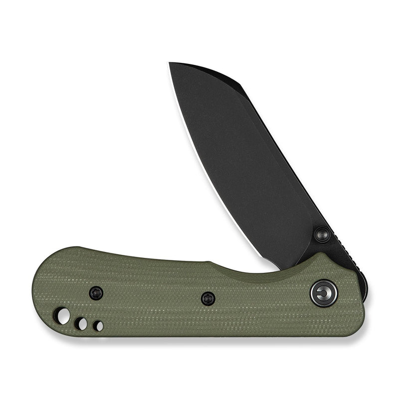 CIVIVI Crabby Thumb Stud Knife OD Green G10 Handle (2.7" Black Stonewashed 14C28N Blade) C24055 - 1