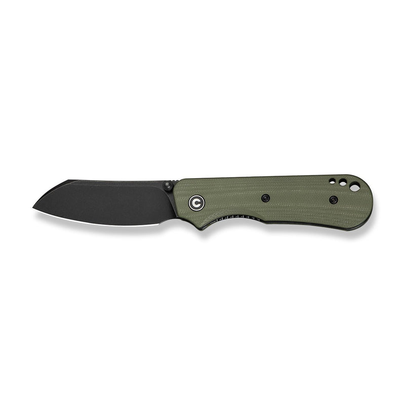 CIVIVI Crabby Thumb Stud Knife OD Green G10 Handle (2.7" Black Stonewashed 14C28N Blade) C24055 - 1