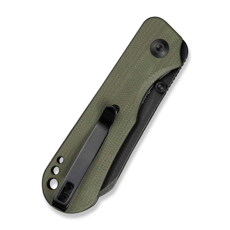 CIVIVI Crabby Thumb Stud Knife OD Green G10 Handle (2.7" Black Stonewashed 14C28N Blade) C24055 - 1