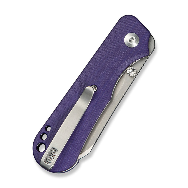 CIVIVI Crabby Thumb Stud Knife Purple G10 Handle (2.7" Stonewashed 14C28N Blade) C24055 - 2
