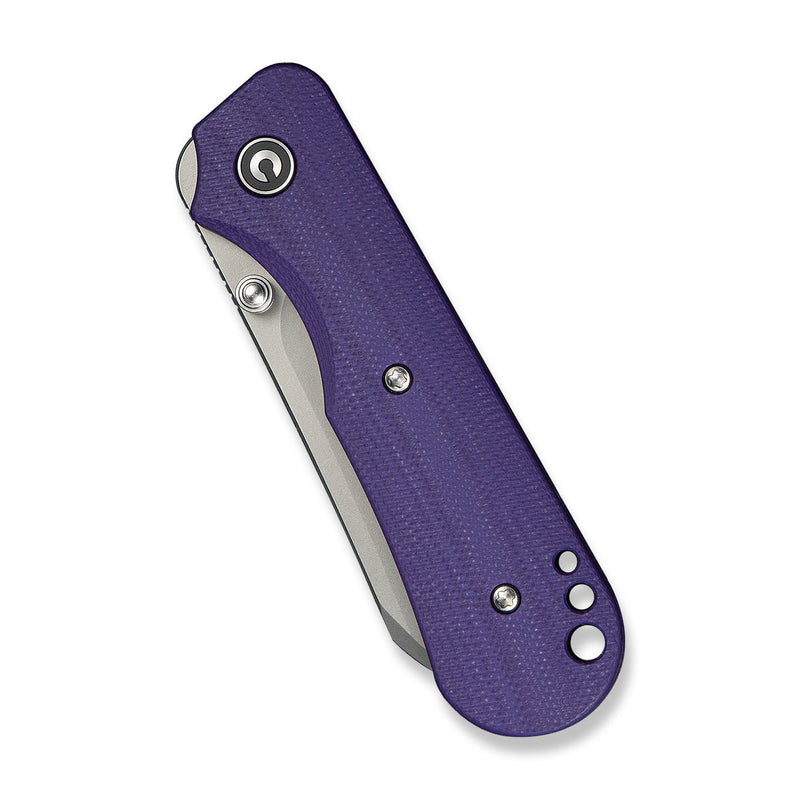 CIVIVI Crabby Thumb Stud Knife Purple G10 Handle (2.7" Stonewashed 14C28N Blade) C24055 - 2