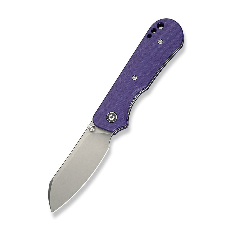 CIVIVI Crabby Thumb Stud Knife Purple G10 Handle (2.7" Stonewashed 14C28N Blade) C24055 - 2