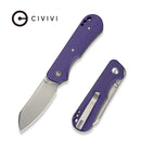 CIVIVI Crabby Thumb Stud Knife Purple G10 Handle (2.7" Stonewashed 14C28N Blade) C24055 - 2