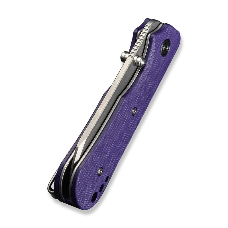 CIVIVI Crabby Thumb Stud Knife Purple G10 Handle (2.7" Stonewashed 14C28N Blade) C24055 - 2