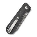CIVIVI Crabby Thumb Stud Knife Shredded Carbon Fiber Handle (2.7" Damascus Blade) C24055 - DS1