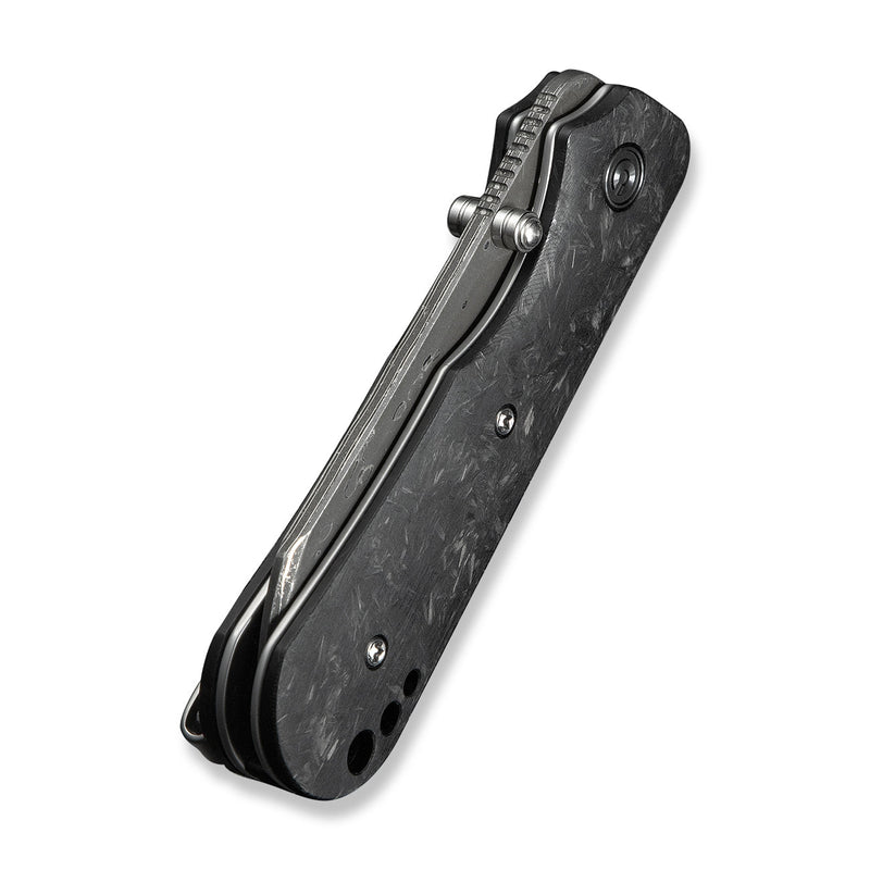 CIVIVI Crabby Thumb Stud Knife Shredded Carbon Fiber Handle (2.7" Damascus Blade) C24055 - DS1