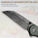 CIVIVI Elementum Flipper & Thumb Stud Knife Micarta Handle (2.97" Damascus Blade) C18062AF - DS1