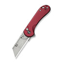 CIVIVI Elementum Utility Thumb Stud & Button Lock Knife Burgundy Aluminum Handle (2.26" Stonewashed S/S Blade Holder Plain 6Cr Blade) C23039B - 5, With 3Pcs Extra Blades