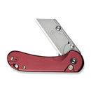 CIVIVI Elementum Utility Thumb Stud & Button Lock Knife Burgundy Aluminum Handle (2.26" Stonewashed S/S Blade Holder Plain 6Cr Blade) C23039B - 5, With 3Pcs Extra Blades