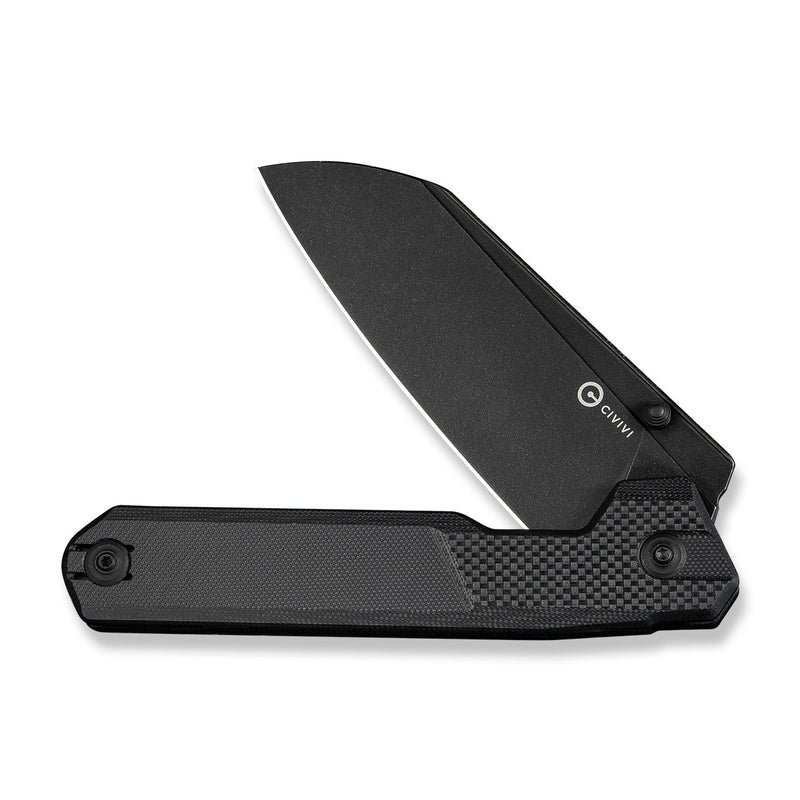 CIVIVI Hid Thumb Stud Knife Black G10 Handle (4.14" Black Stonewashed 14C28N Blade) C23008 - 1