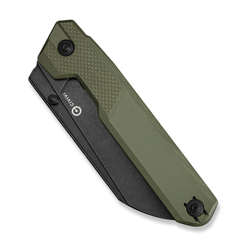 CIVIVI Hid Thumb Stud Knife OD Green G10 Handle (4.14" Black Stonewashed 14C28N Blade) C23008 - 2