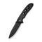 CIVIVI Hyperpulse Flipper & Thumb Stud & Button Lock Knife Black Aluminum Handle (3.5" Black Stonewashed 14C28N Blade) C23087A - 1