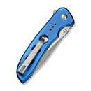 CIVIVI Hyperpulse Flipper & Thumb Stud & Button Lock Knife Blue Aluminum Handle (3.5" Satin Finished 14C28N Blade) C23087A - 2