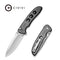 CIVIVI Hyperpulse Flipper & Thumb Stud & Button Lock Knife Gray Aluminum Handle (3.5" Satin Finished 14C28N Blade) C23087A - 3