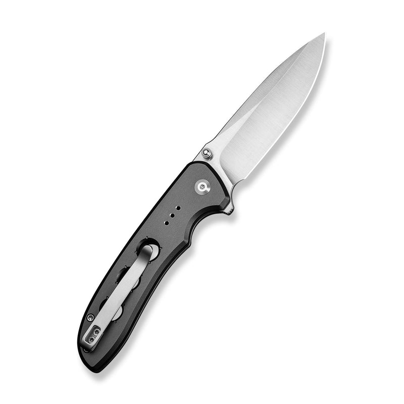 CIVIVI Hyperpulse Flipper & Thumb Stud & Button Lock Knife Gray Aluminum Handle (3.5" Satin Finished 14C28N Blade) C23087A - 3