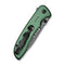 CIVIVI Hyperpulse Flipper & Thumb Stud & Button Lock Knife Green Aluminum Handle (3.5" Damascus Blade) C23087A - DS1