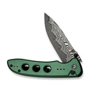 CIVIVI Hyperpulse Flipper & Thumb Stud & Button Lock Knife Green Aluminum Handle (3.5" Damascus Blade) C23087A - DS1