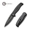 CIVIVI Incindie Flipper & Button Lock Knife Black G10 Handle (3.48" Black Stonewashed 14C28N Blade) C23053 - 1