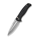 CIVIVI Incindie Flipper & Button Lock Knife Black G10 Handle (3.48" Stonewashed 14C28N Blade) C23053 - 3